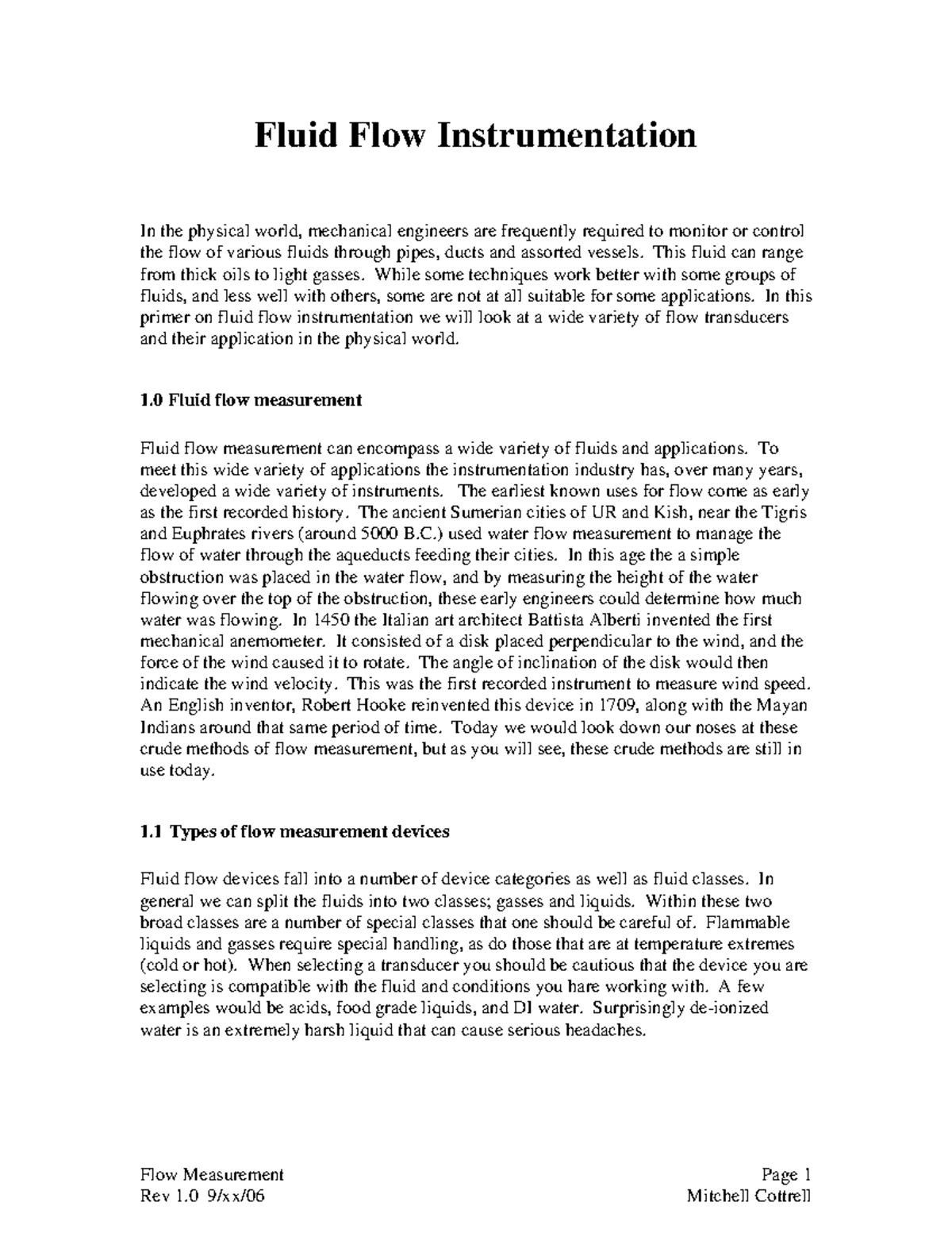 Fluid Flow Instrumentation - This fluid can range from thick oils to ...