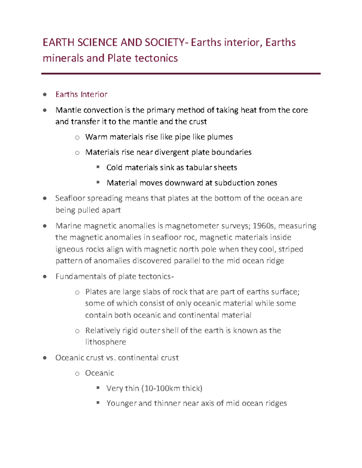 earth science thesis topics