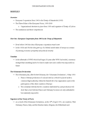 Lecture Notes - OLET2125 - OLET2125 – UNDERSTANDING EUROPE LECTURE 1 ...