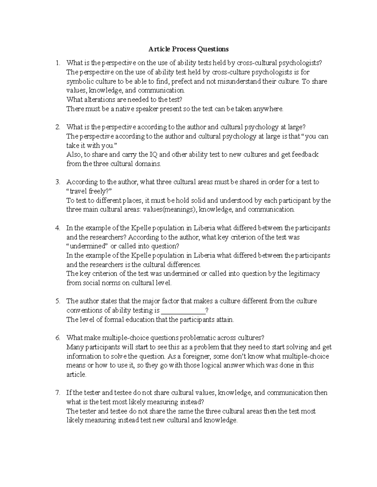 Greenfield Process Questions Article Process Questions What is the