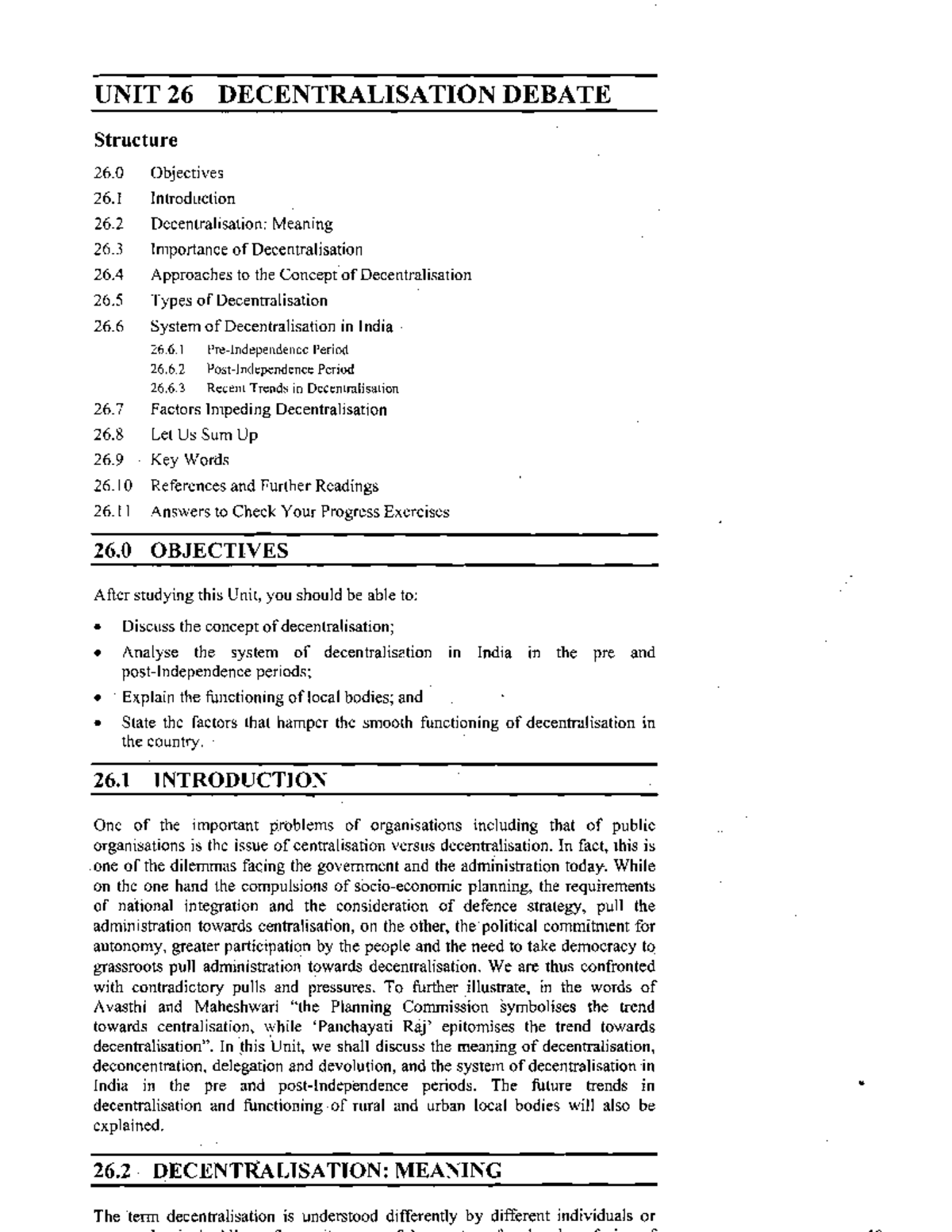 Unit-26 - Unit-26 Covers all the important aspects of decentralisation ...