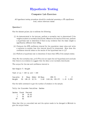 Lab 1 Feedback - Point and Interval Estimation Computer Lab Solutions ...
