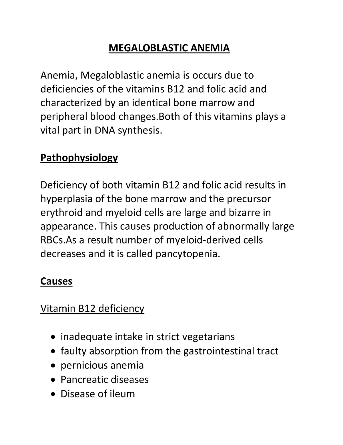 case study megaloblastic anemia