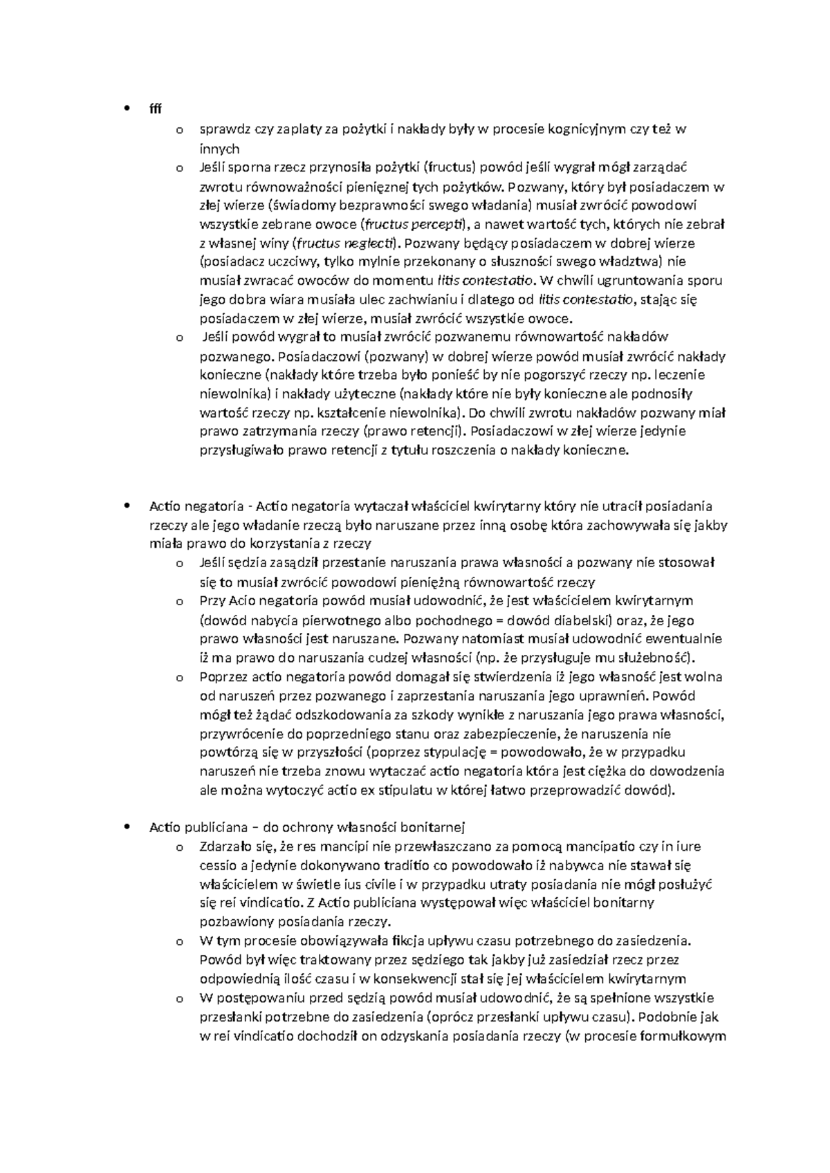 Rei vindicatio fff o sprawdz czy zaplaty za pożytki i nakłady były w