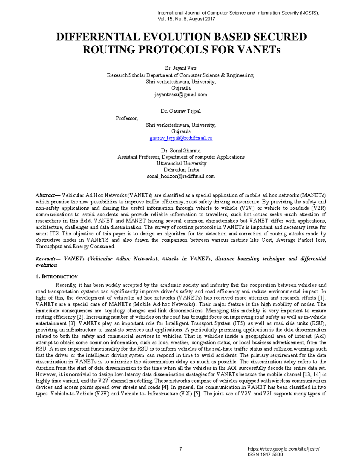 Differential Evolution Based Secured ROU - DIFFERENTIAL EVOLUTION BASED ...