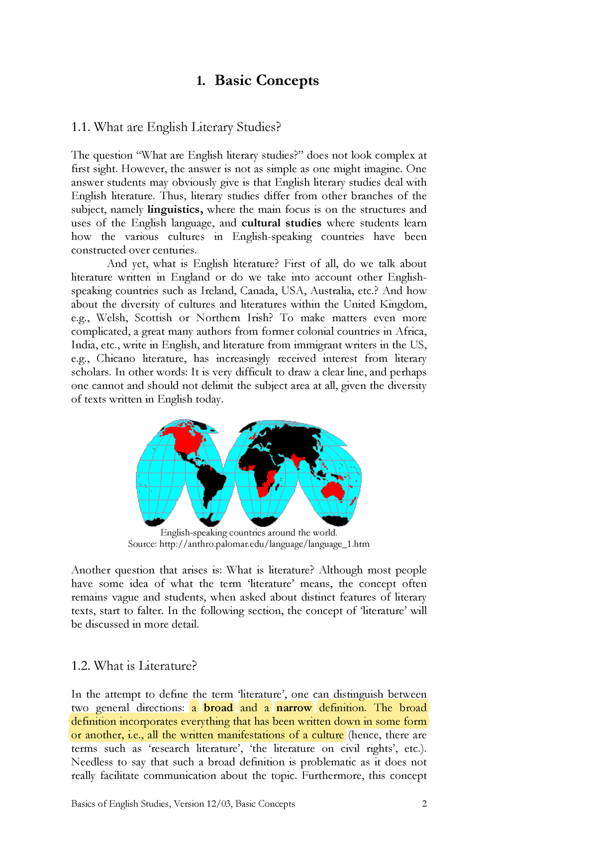 Lecture Notes Basic Concepts Of Literature - 1. Basic Concepts 1. What ...