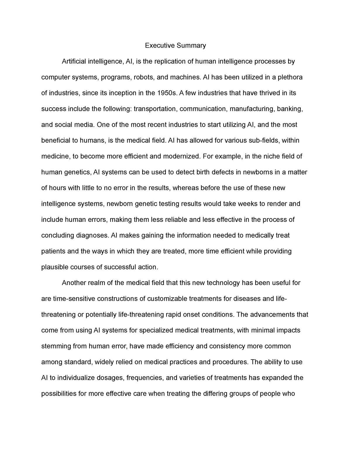 research paper summary ai