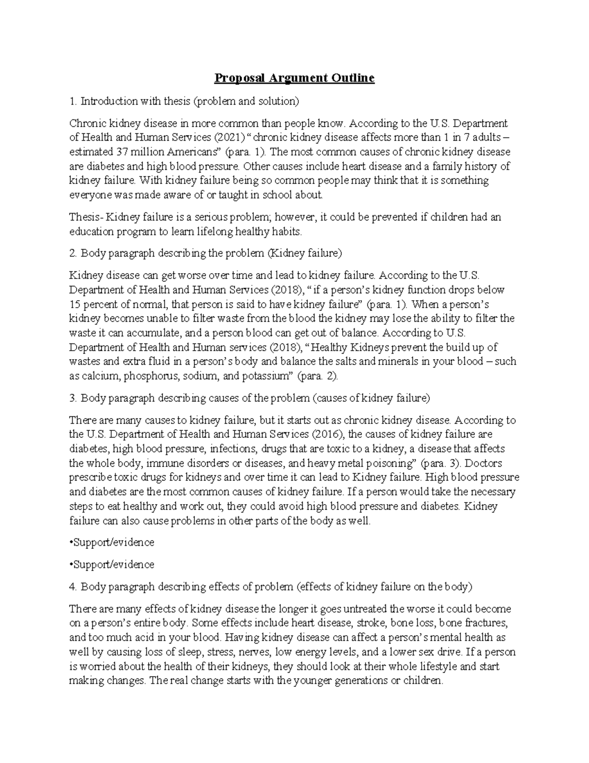 Proposal Outline - Proposal Argument Outline Introduction with thesis ...