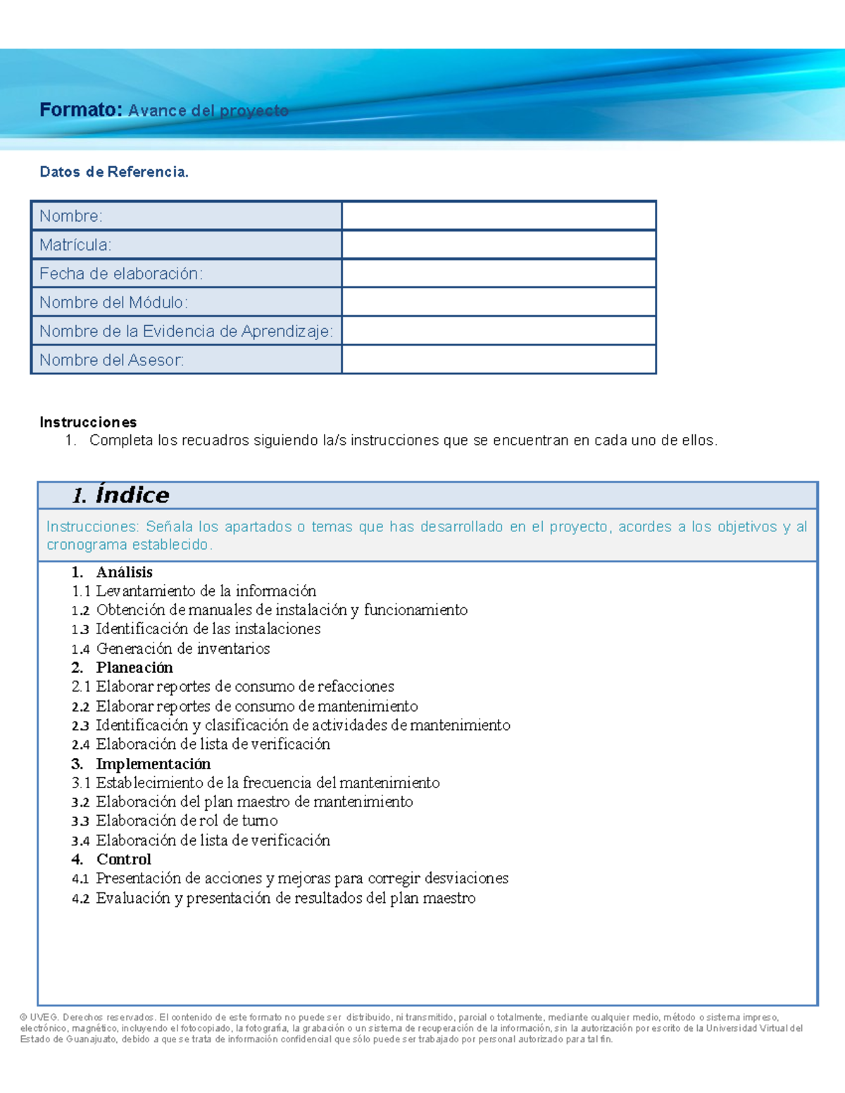 EA4 Formato Avance Del Proyecto-1 - Formato: Avance Del Proyecto Datos ...