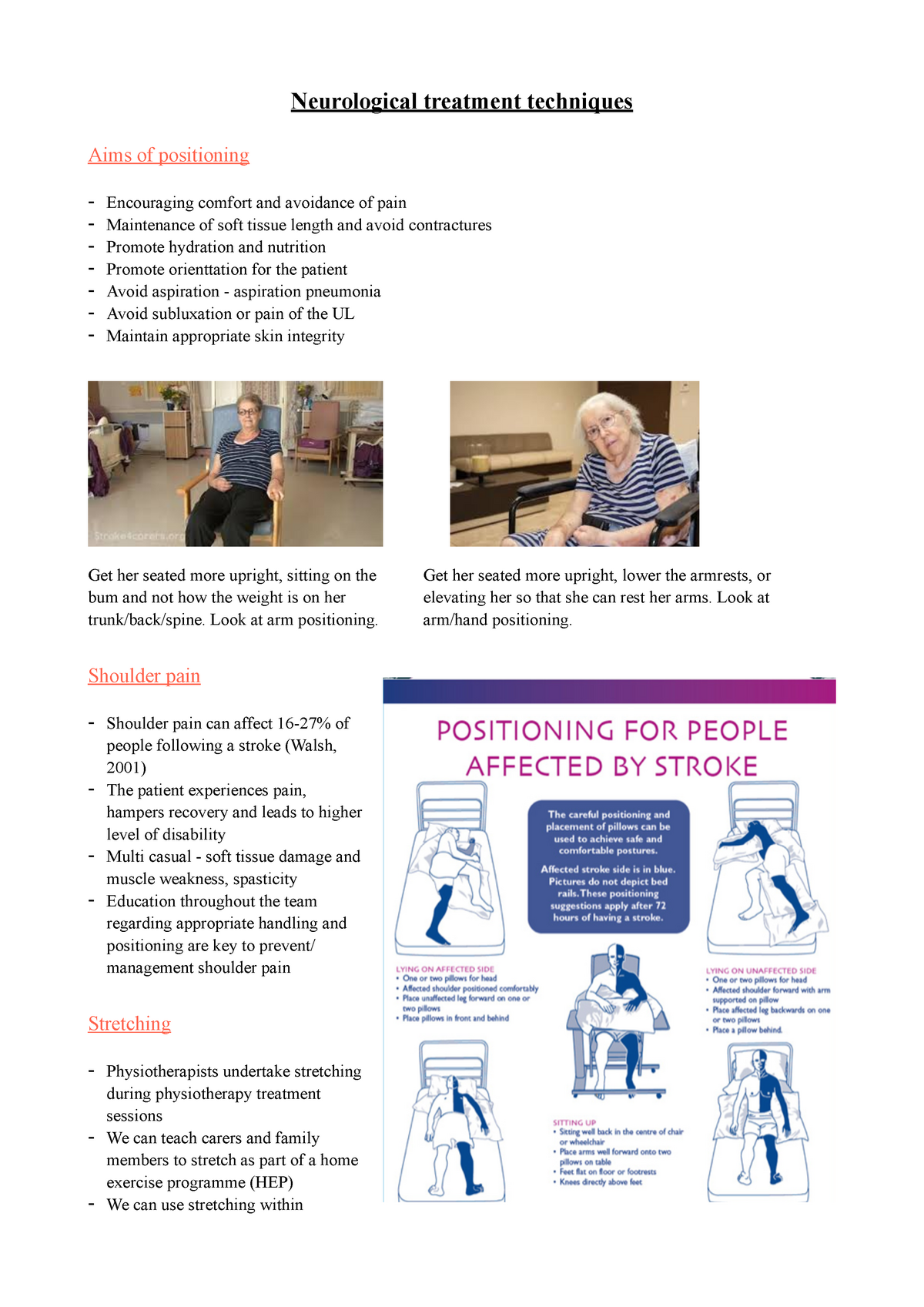Neuro treatment techniques - notes by 2nd year physiotherapy student ...
