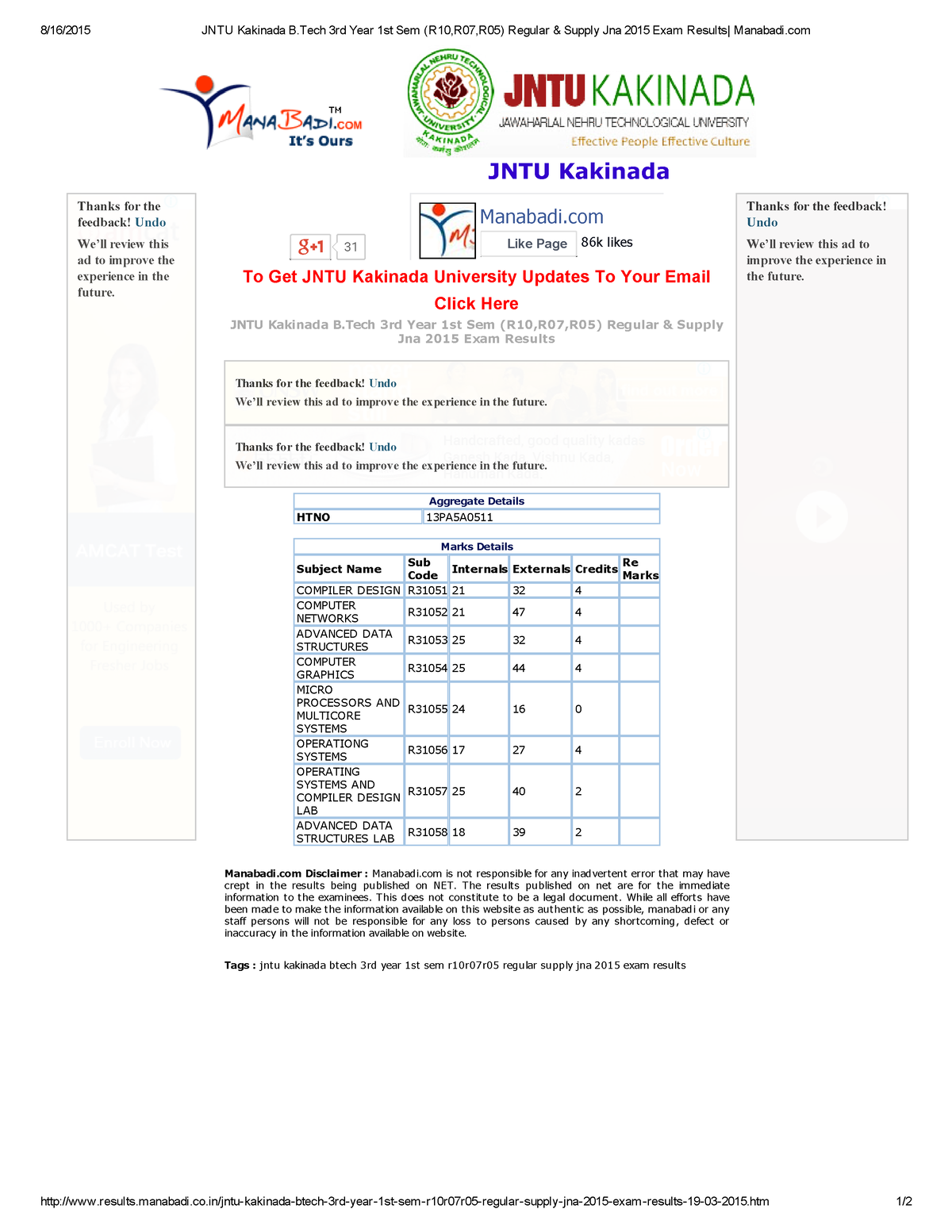 7. 3-1 REG JAN 2015 - 7. 3-1 REG JAN 2015 Cert - 8/16/2015 JNTU ...