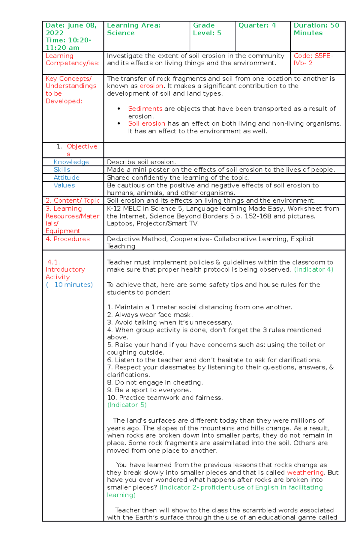 COQ4 - Lesson Plan for College of Education in Cebu Technological ...