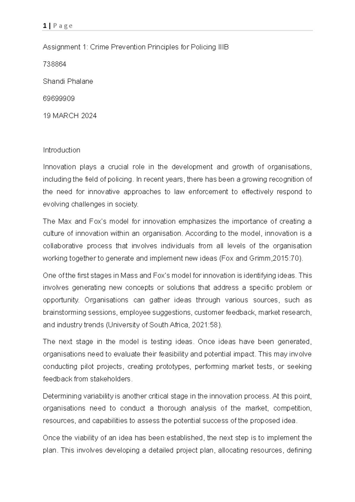 Study guide of pol 3701 - Assignment 1: Crime Prevention Principles for ...