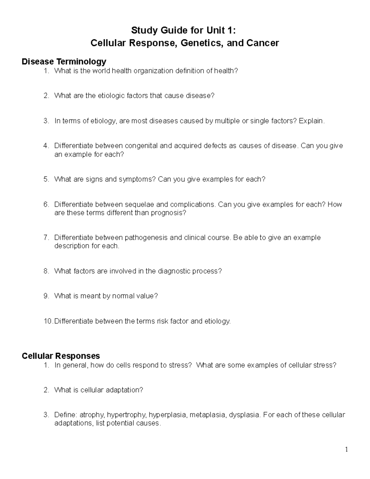 unit 1 assignment 1 cancer research