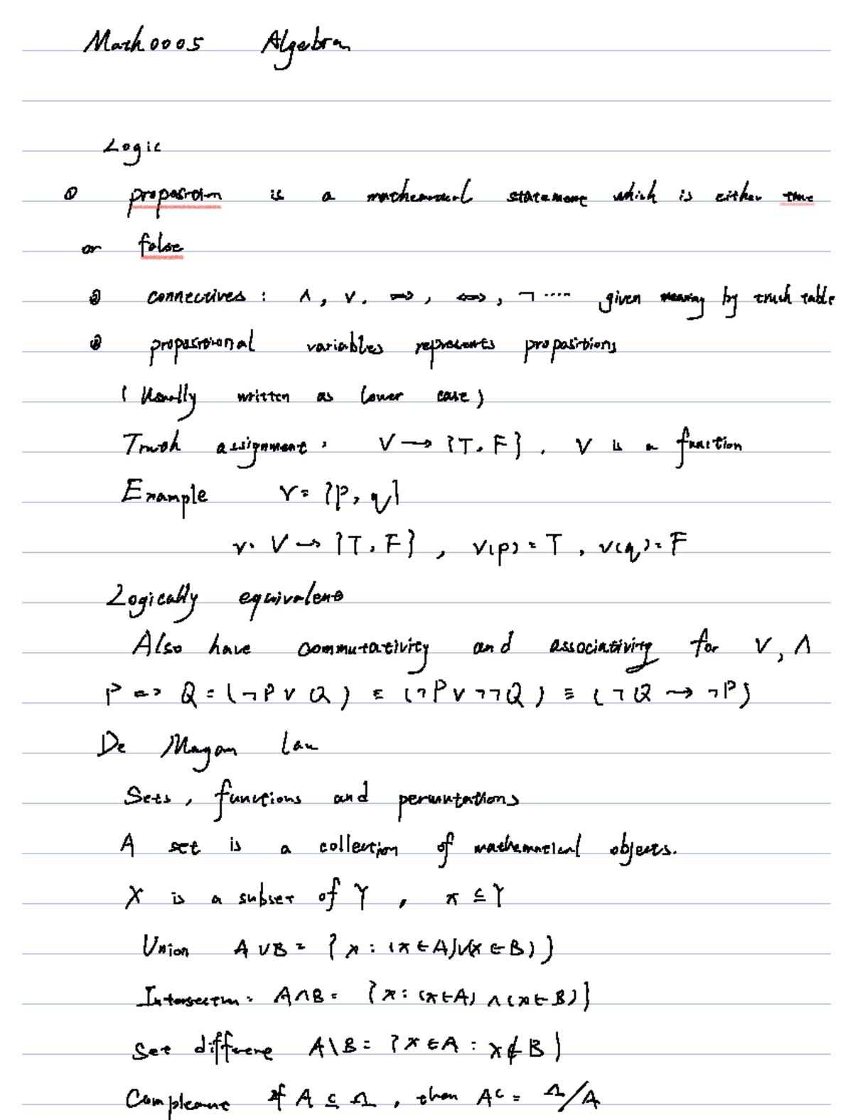 Algebra - X Is A Subset Of Y , X C ) Union ?x (XEA)VXEB)) Interselem ...