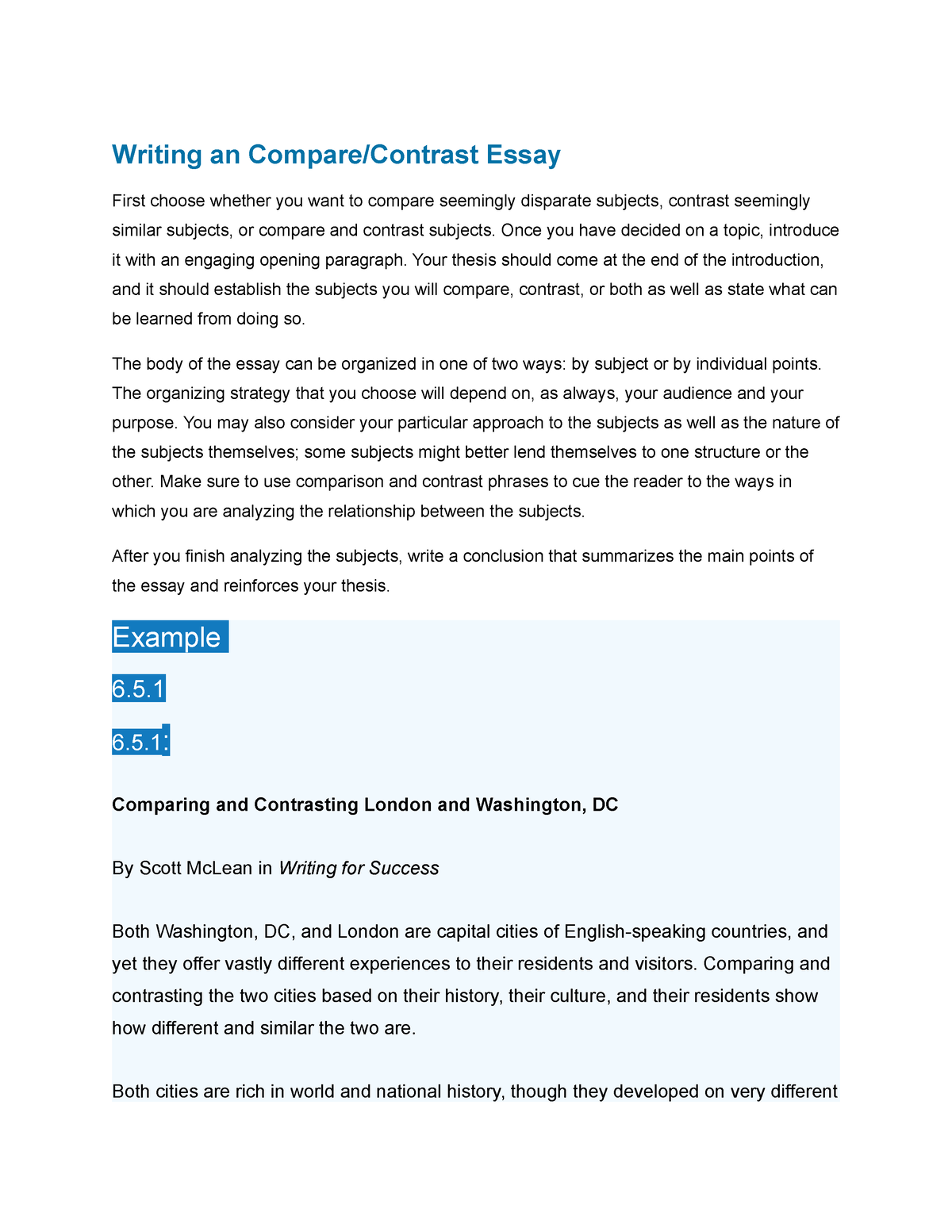 how to conclude compare and contrast essay