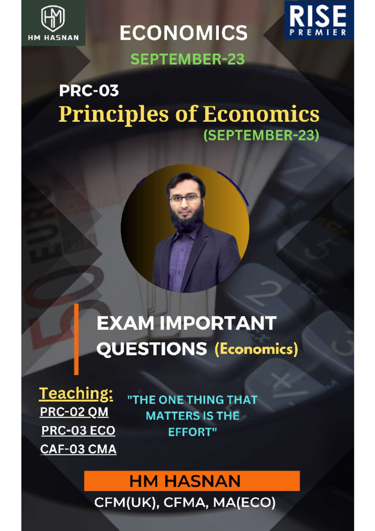 ECO Exam IMP Questions (SEP23) HM Hasnan HM HASNAN 03214554927