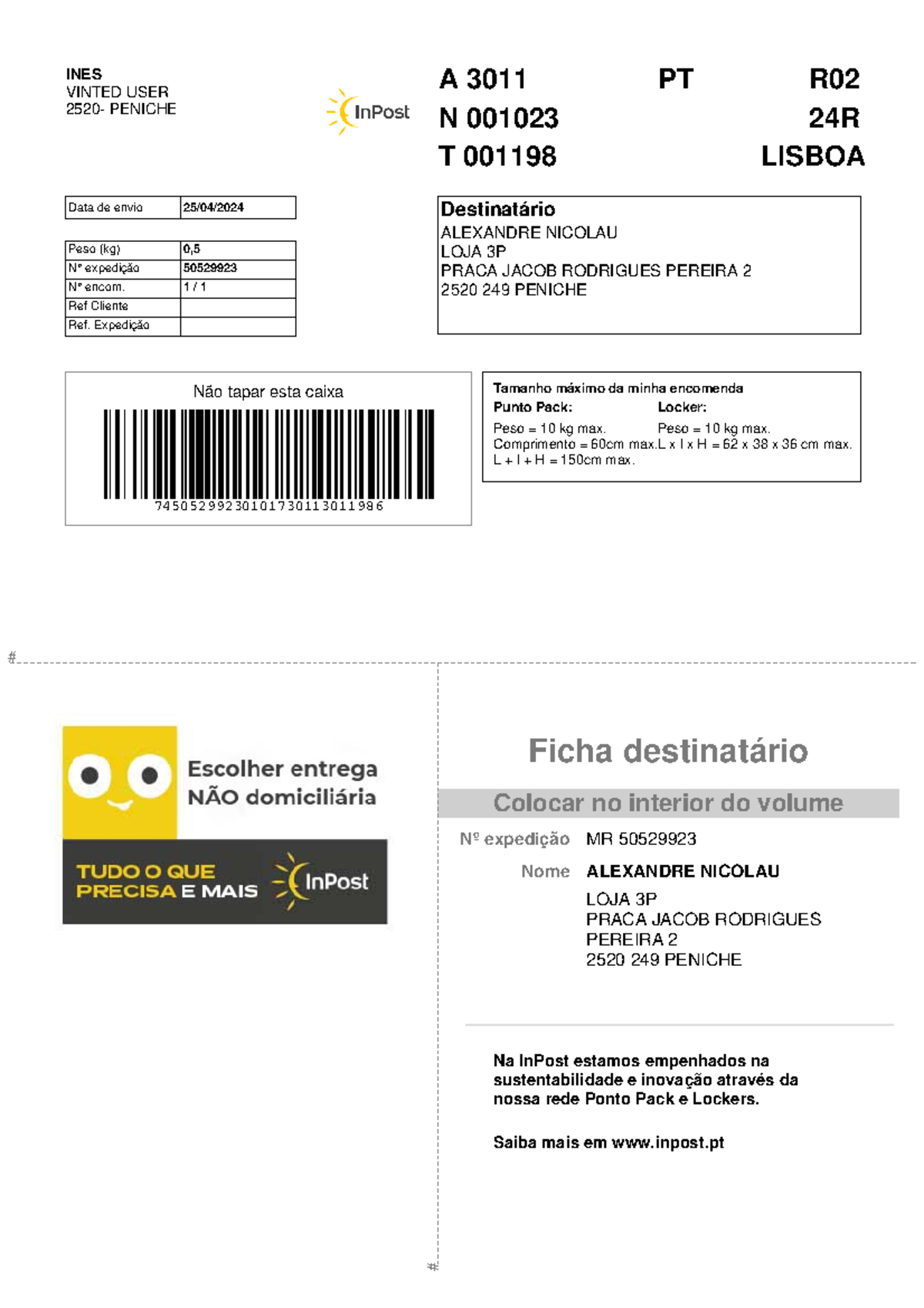 Etiqueta-Vinted-9251013430 - Na InPost estamos empenhados na ...