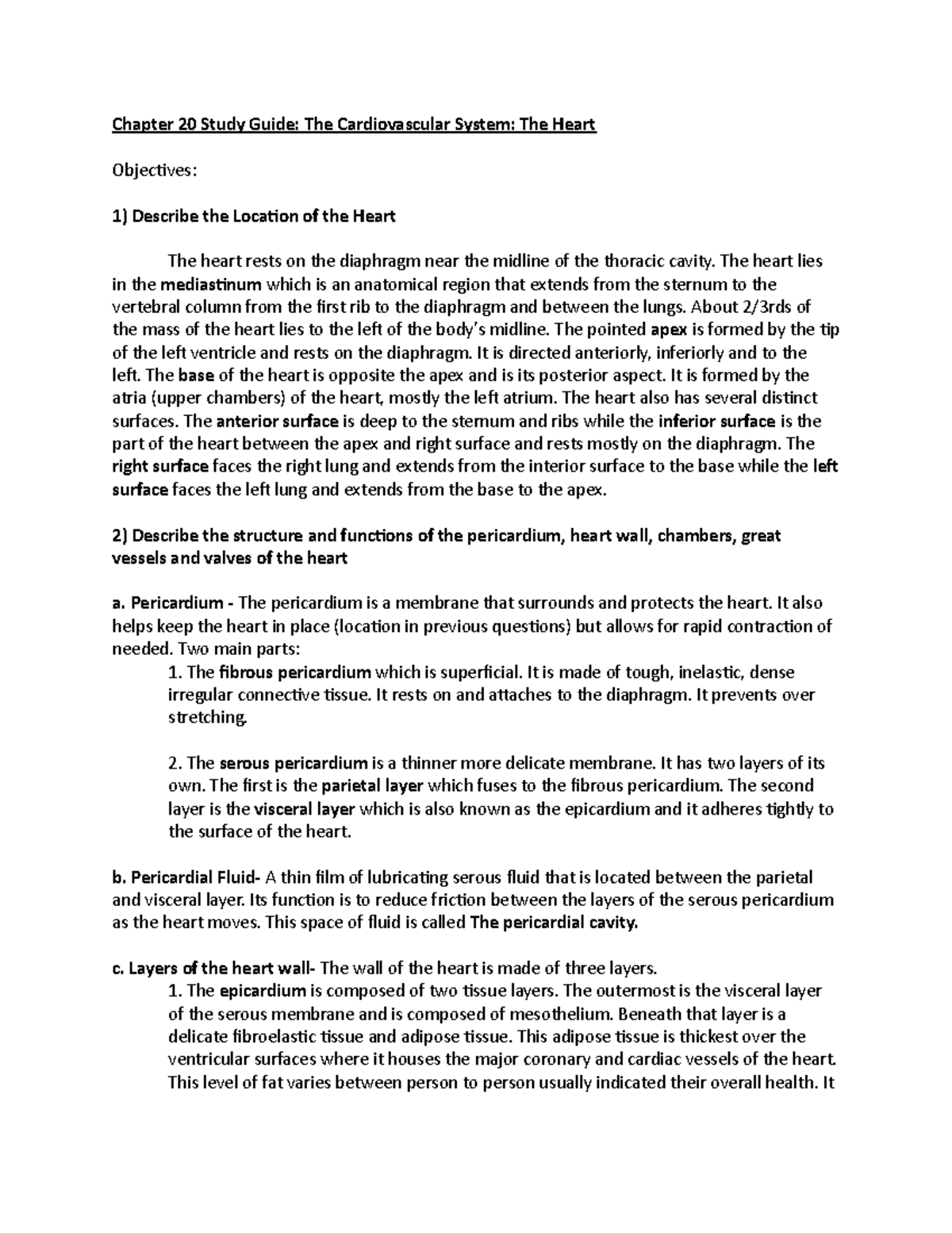 Chapter 20 Study Guide - Lecture notes 20 - Chapter 20 Study Guide: The ...