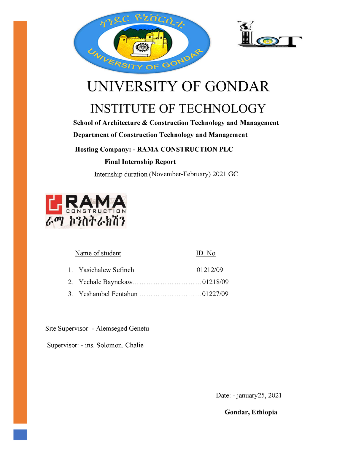 Internship Report School Of Architecture Construction Technology   Thumb 1200 1553 