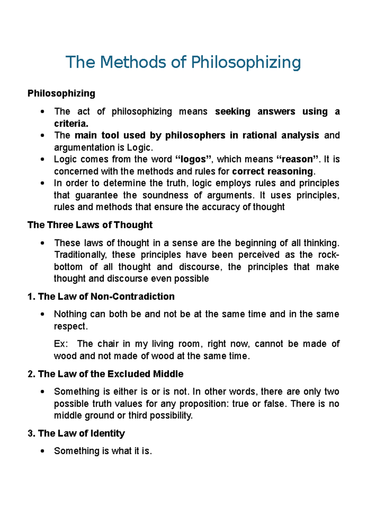 The Methods of Philosophizing - The Methods of Philosophizing ...
