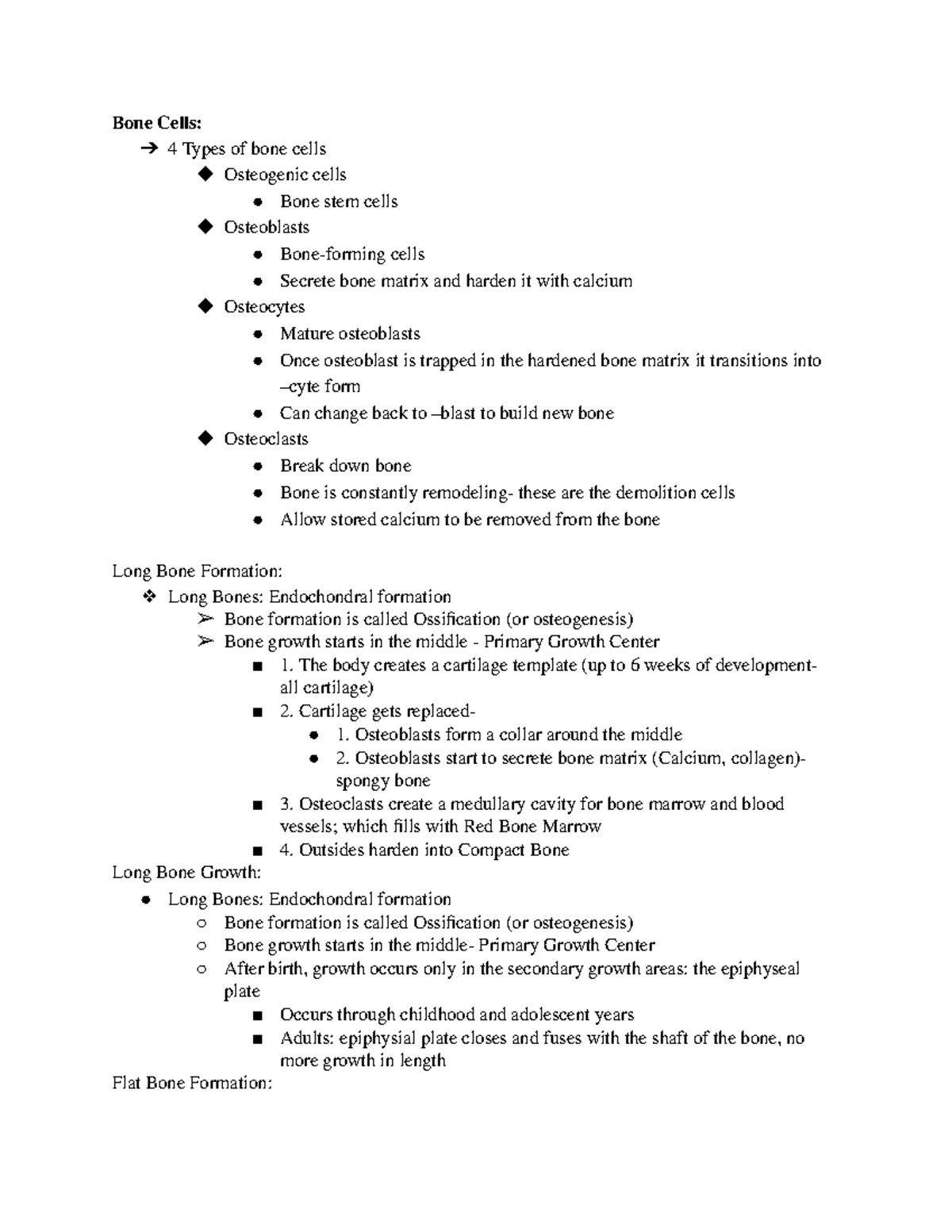 March 17 - Biology - All about Bones - Bone Cells: 4 Types of bone ...