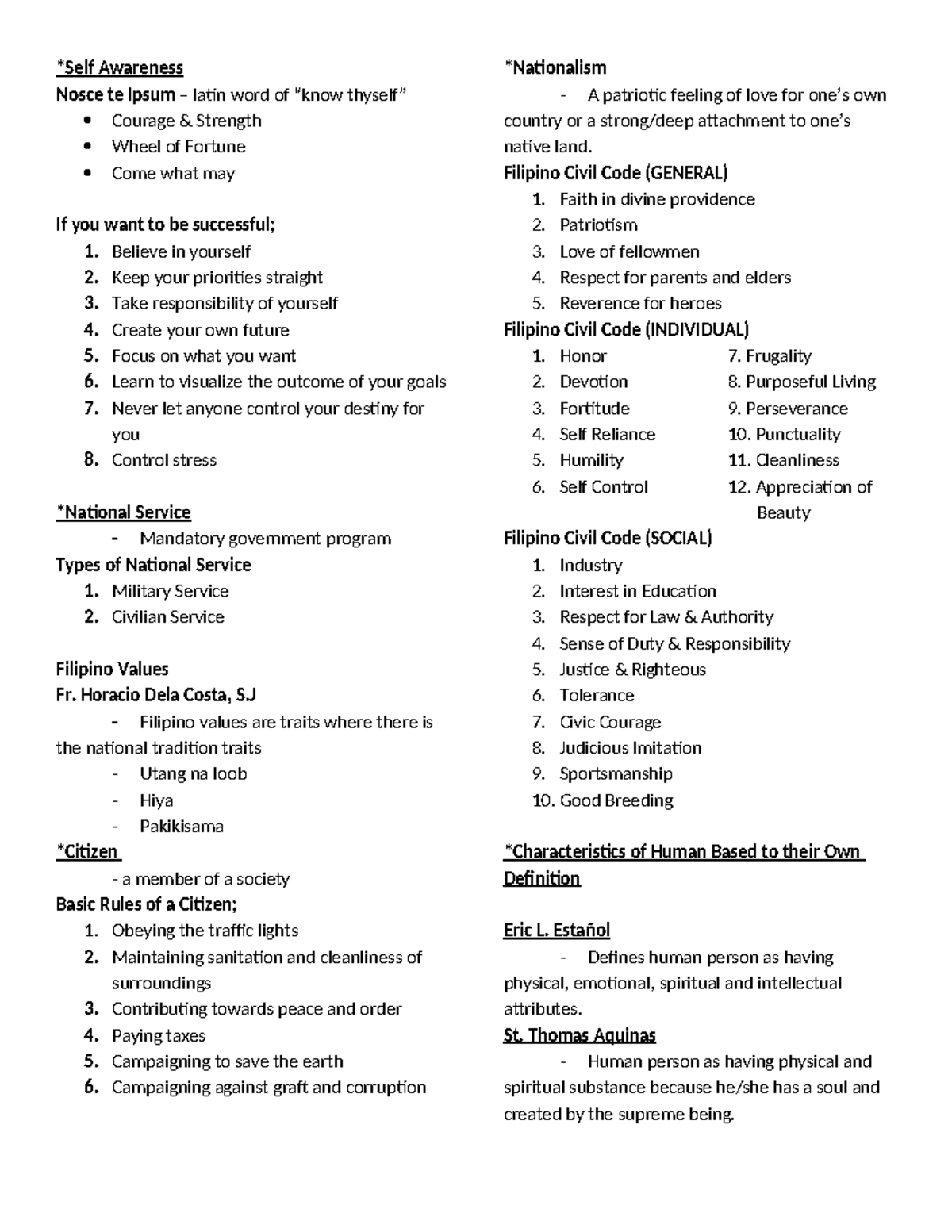 NSTP-Reviewer - NSTP REVIEWER - *Self Awareness Nosce te Ipsum – latin ...
