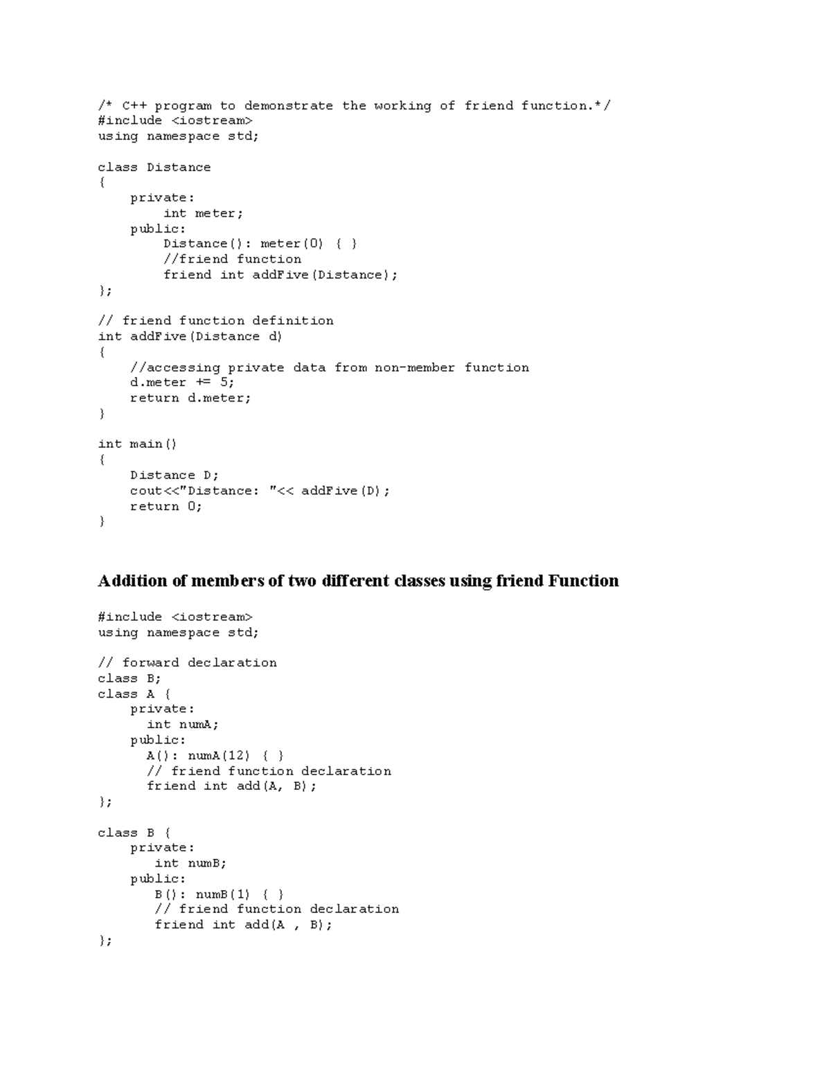 Programs in C++ - well - /* C++ program to demonstrate the working of ...