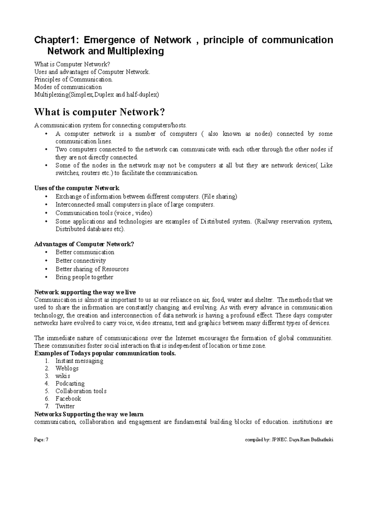 Computer networking chapter1 Chapter1 Emergence of Network