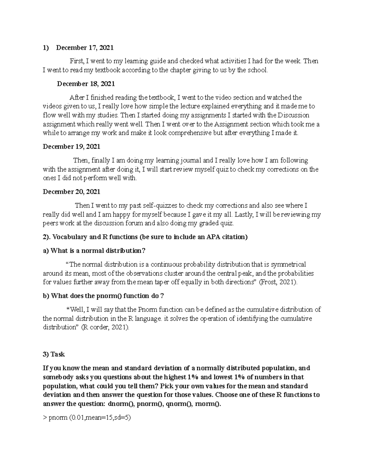 MATH 1280 Learning Journal UNIT 6 University of the People- Edit Course ...