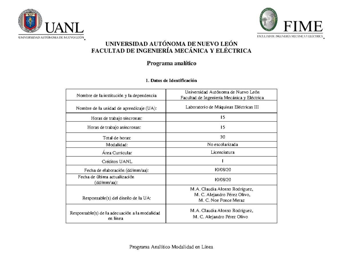 LAB DE Maquinas Elect 3 - Practica De Laboratorio - UNIVERSIDAD ...