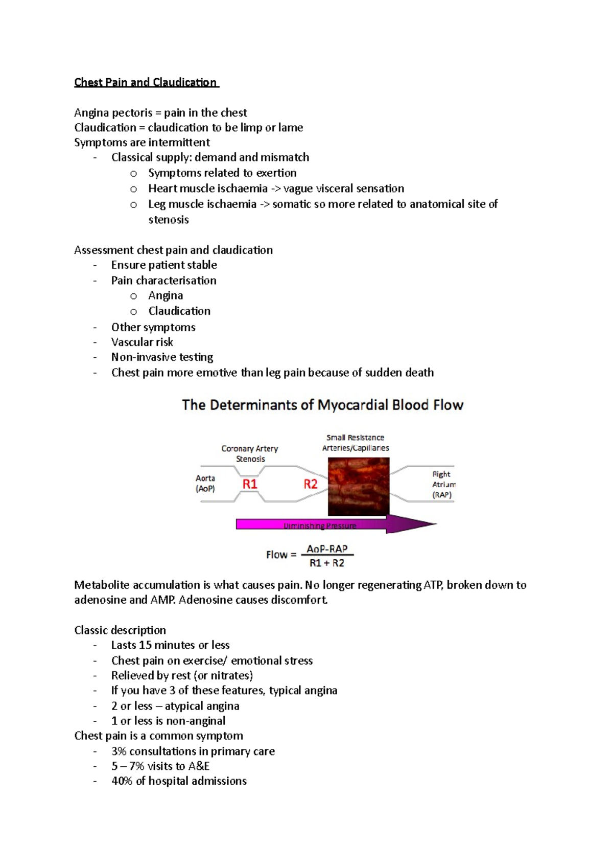Chest Pain and Claudication - Chest Pain and Claudication Angina ...