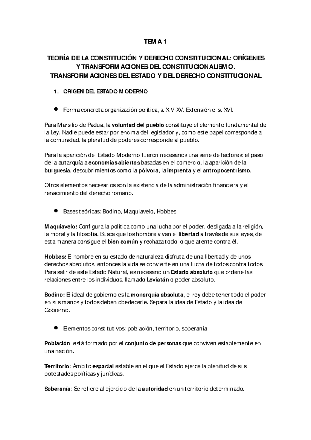 Apuntes constitucional I - TEMA 1 TEORÍA DE LA CONSTITUCIÓN Y DERECHO ...
