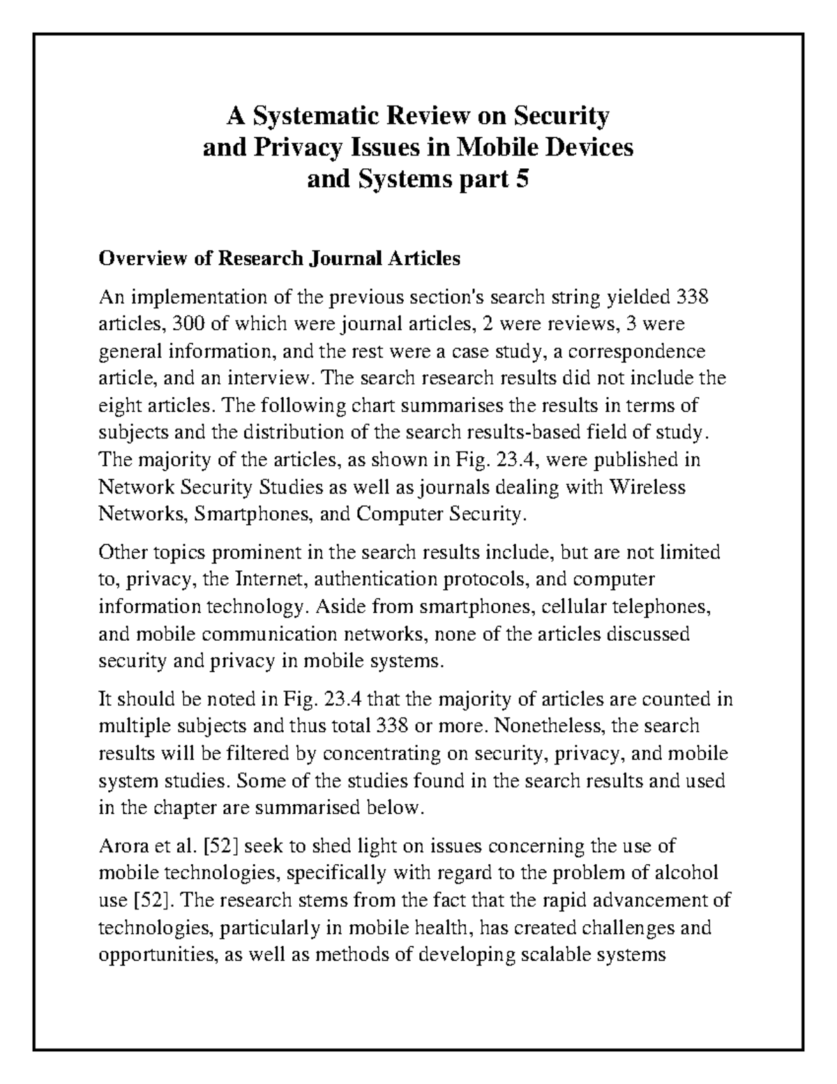 Privacy Issues in Mobile Devices part 5 - A Systematic Review on ...