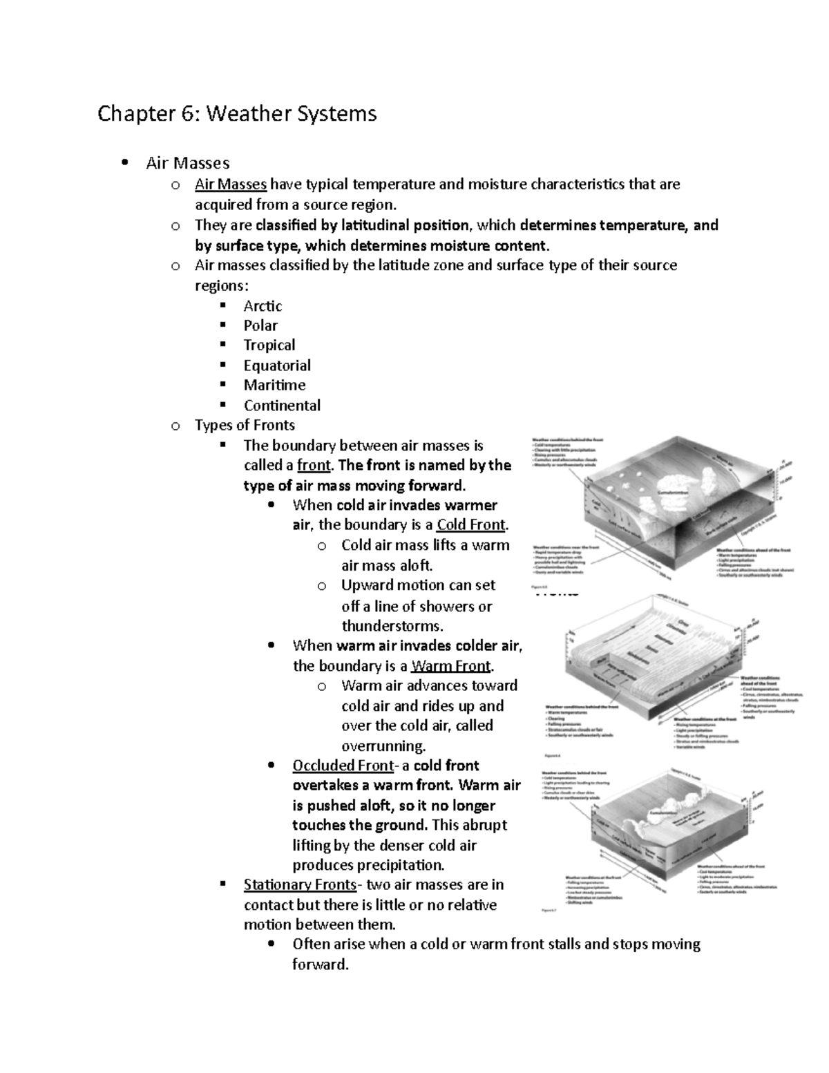 Chapter 6 Professor Tyre Weather Systems Chapter 6 Weather