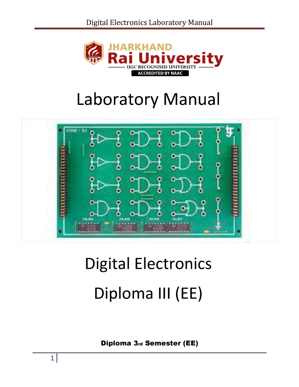 Digital Electronics - Laboratory Manual Digital Electronics Diploma III ...