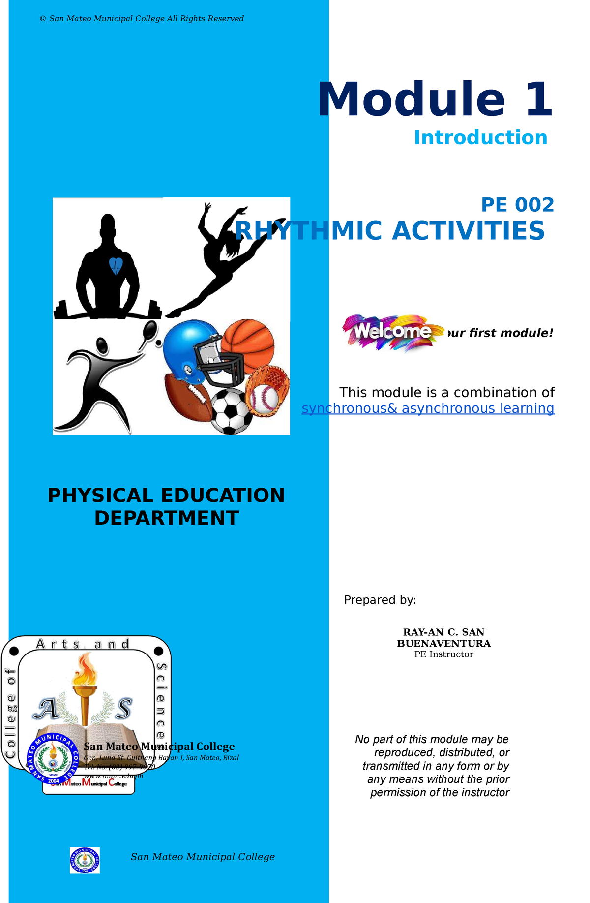 PE002- Module 1 - Module 1 Introduction PE 002 RHYTHMIC ACTIVITIES To ...