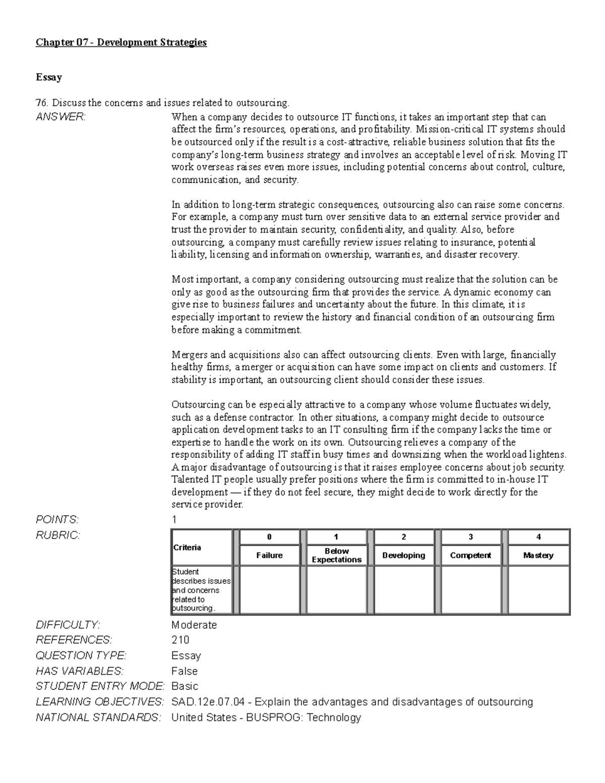 Chapter 07 Development Strategies - Essay Discuss the concerns and ...