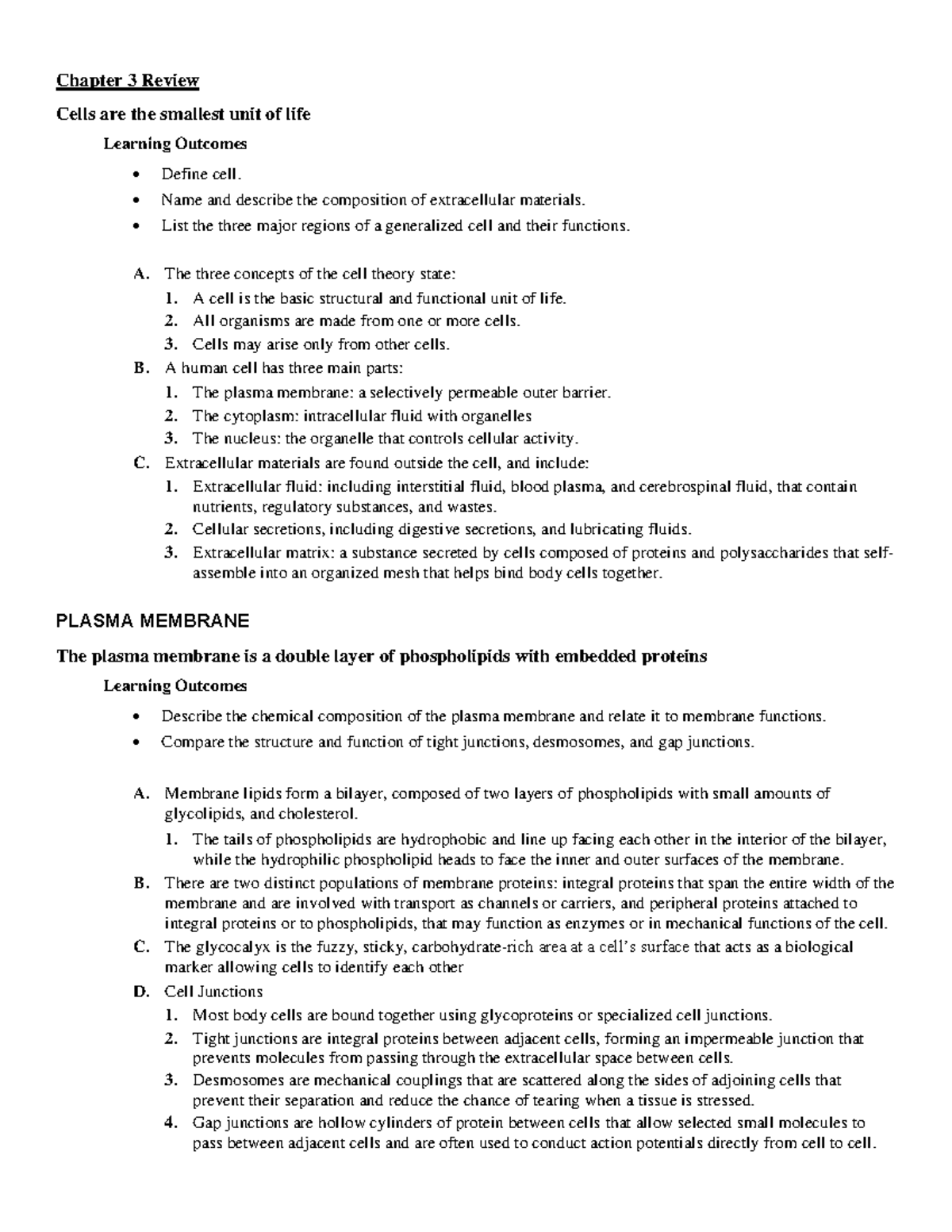 AP+ch+3+review - Rhheh - Chapter 3 Review Cells are the smallest unit ...
