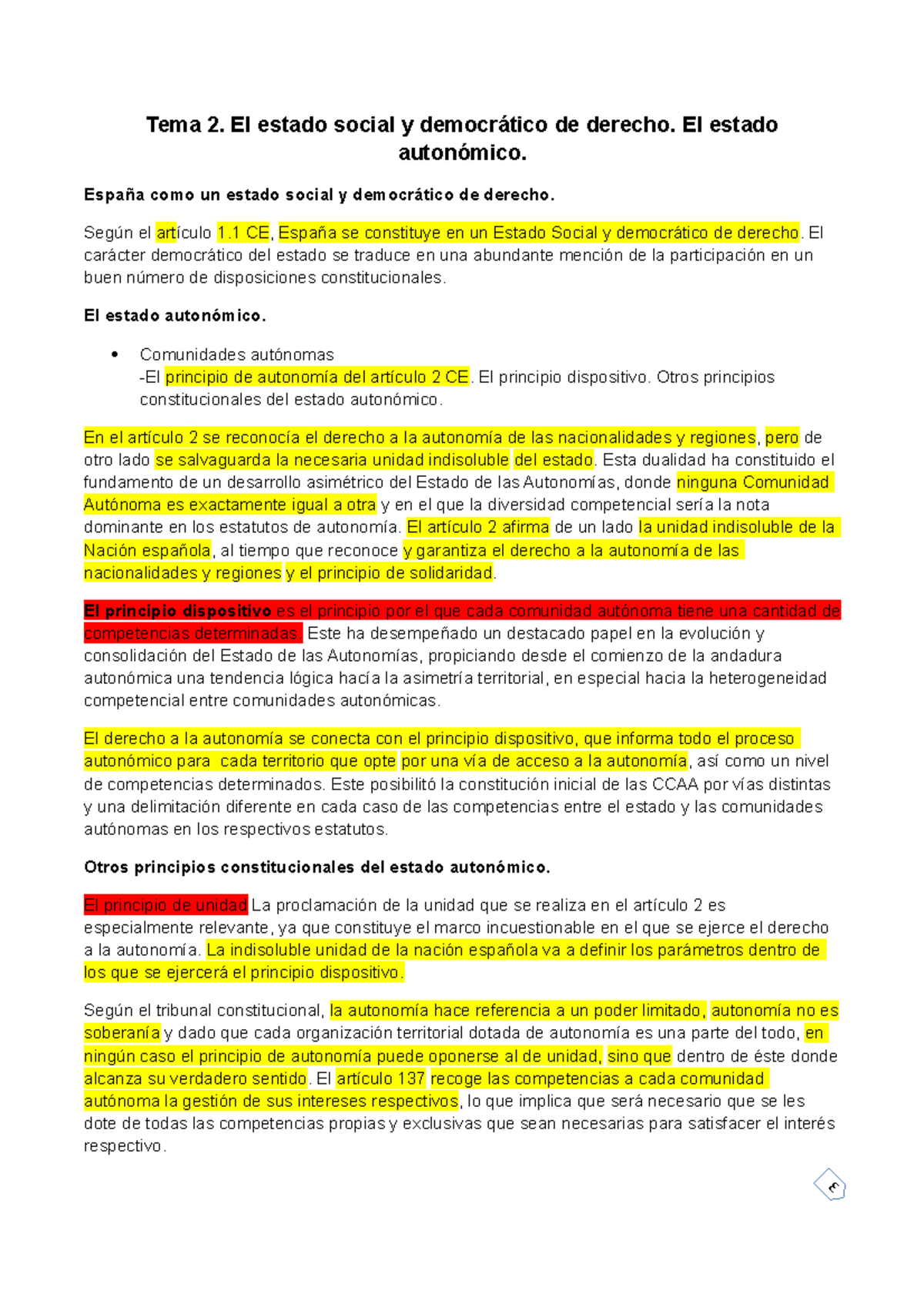 Tema 2 de derecho constitucional - Tema 2. El estado social y ...