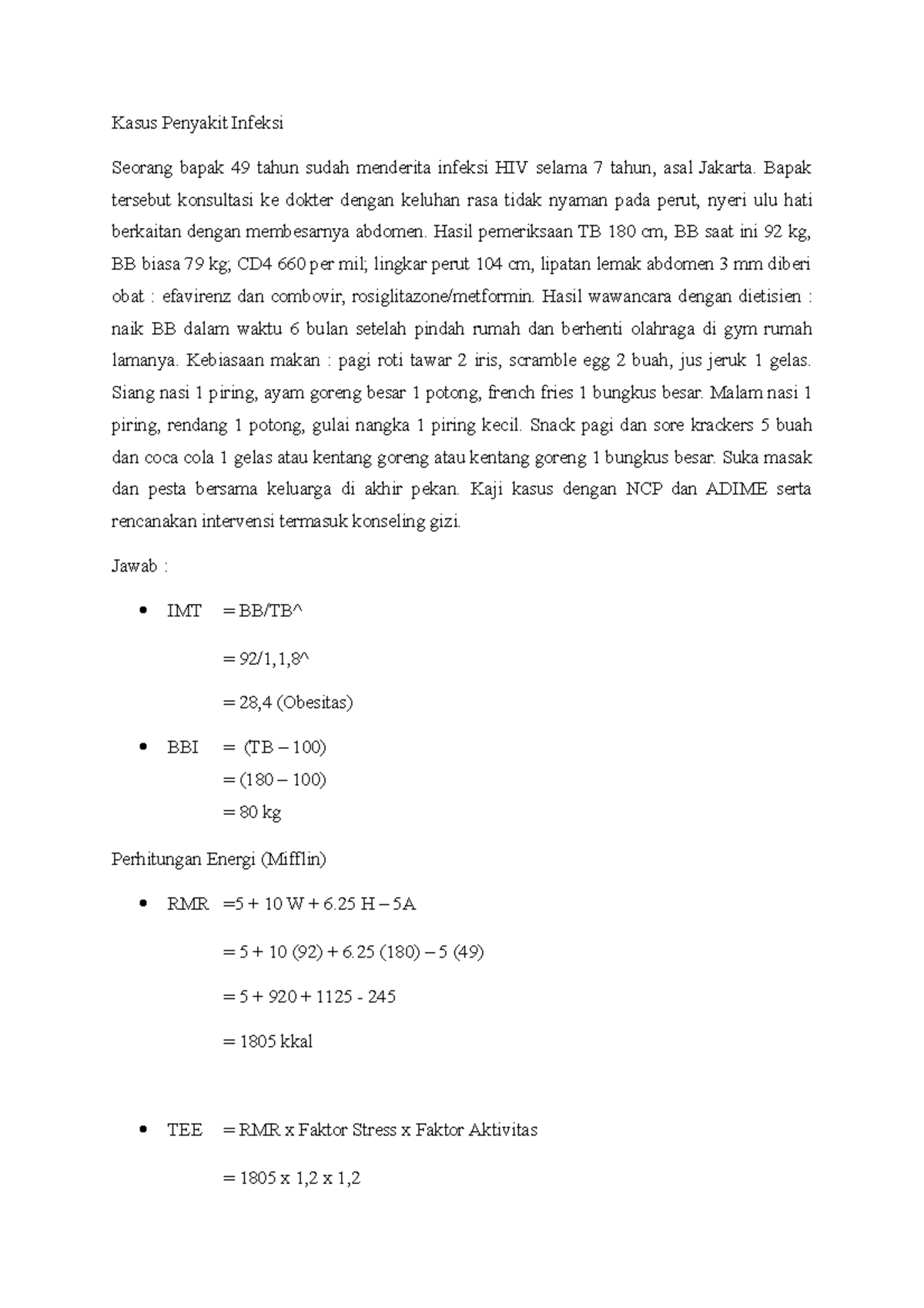 Studi Kasus DIP HIV - NCP Asuhan Gizi Infeksi HIV Selama 7 Tahun, Asal ...