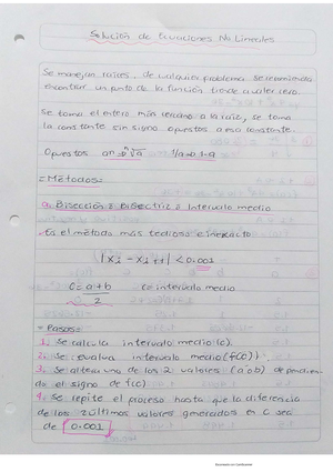 Tema 5 Metodos Numericos - 5. Eliminación Gaussiana. Formulas: Dado Un ...