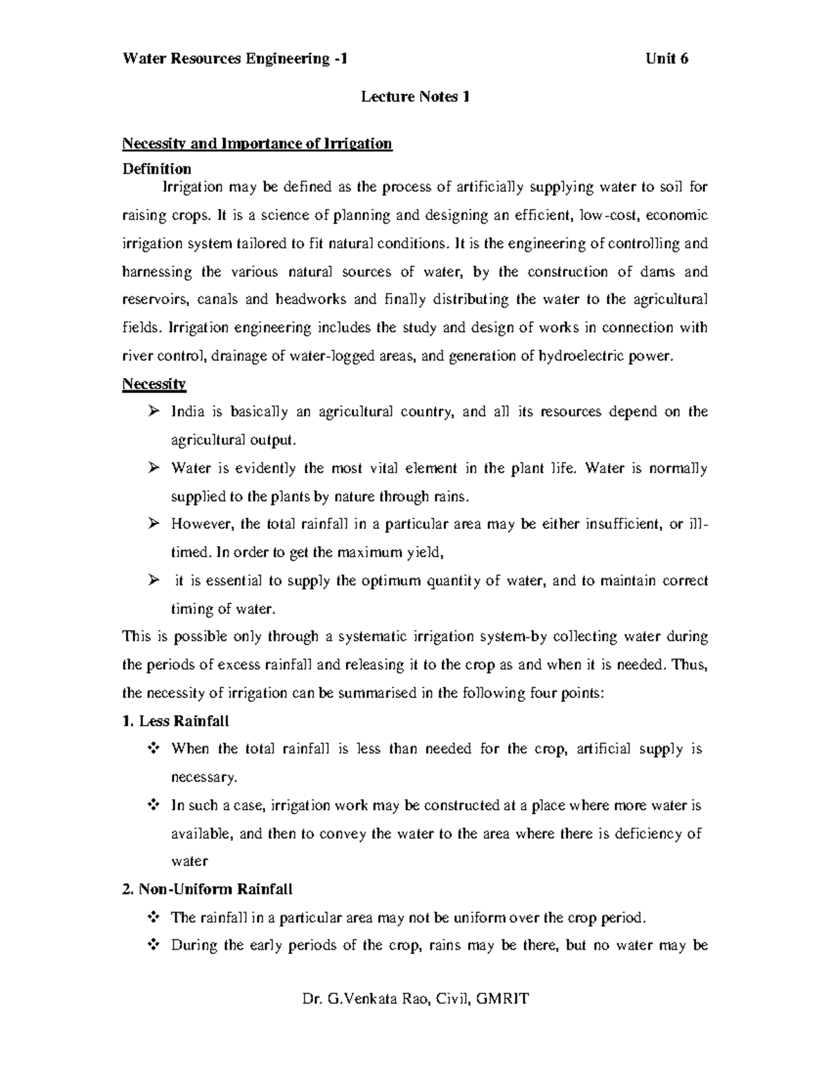 Unit6 WRE LECTURE NOTES Lecture Notes 1 Necessity and Importance