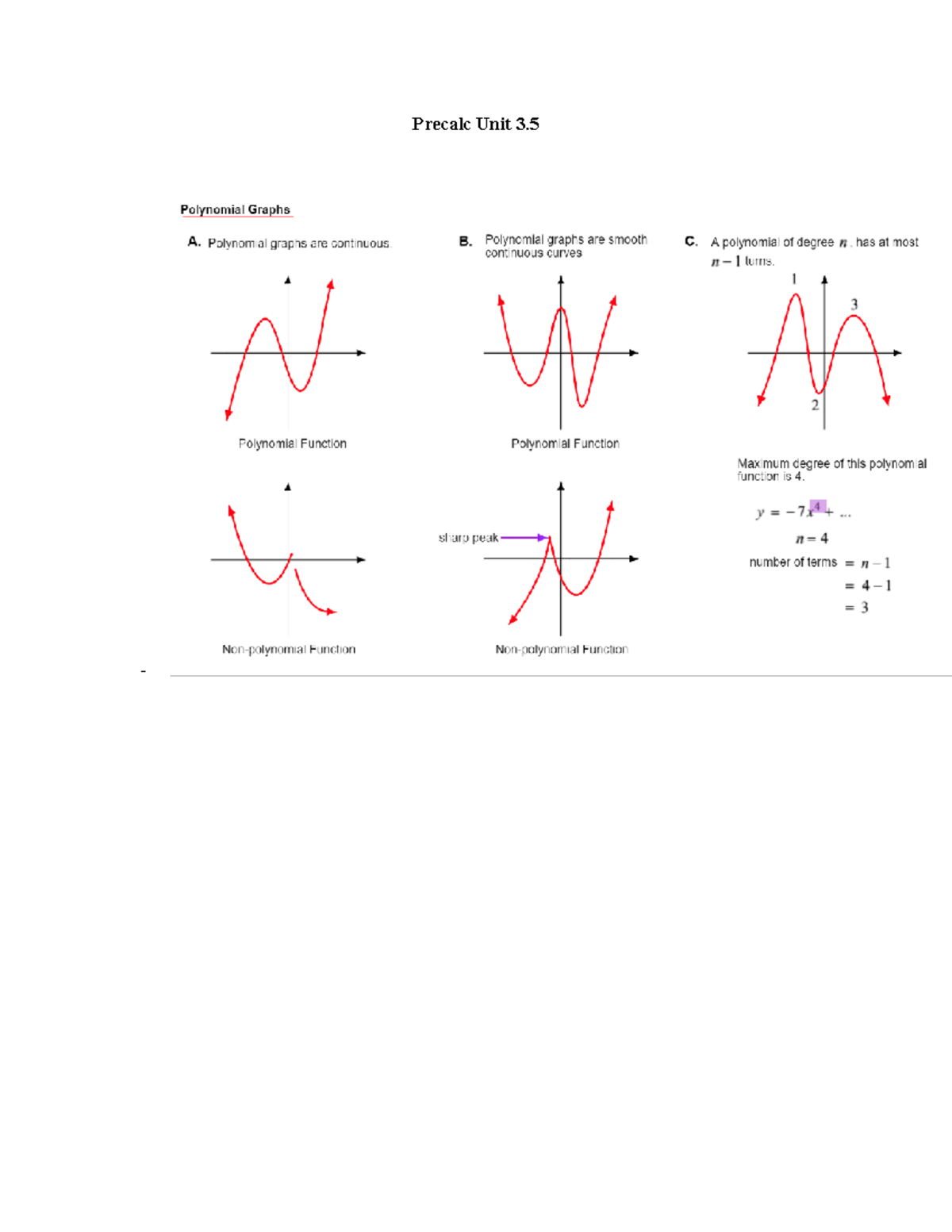 Precalc Unit 3 Very good for practice MATH 1103 Precalc Unit 3