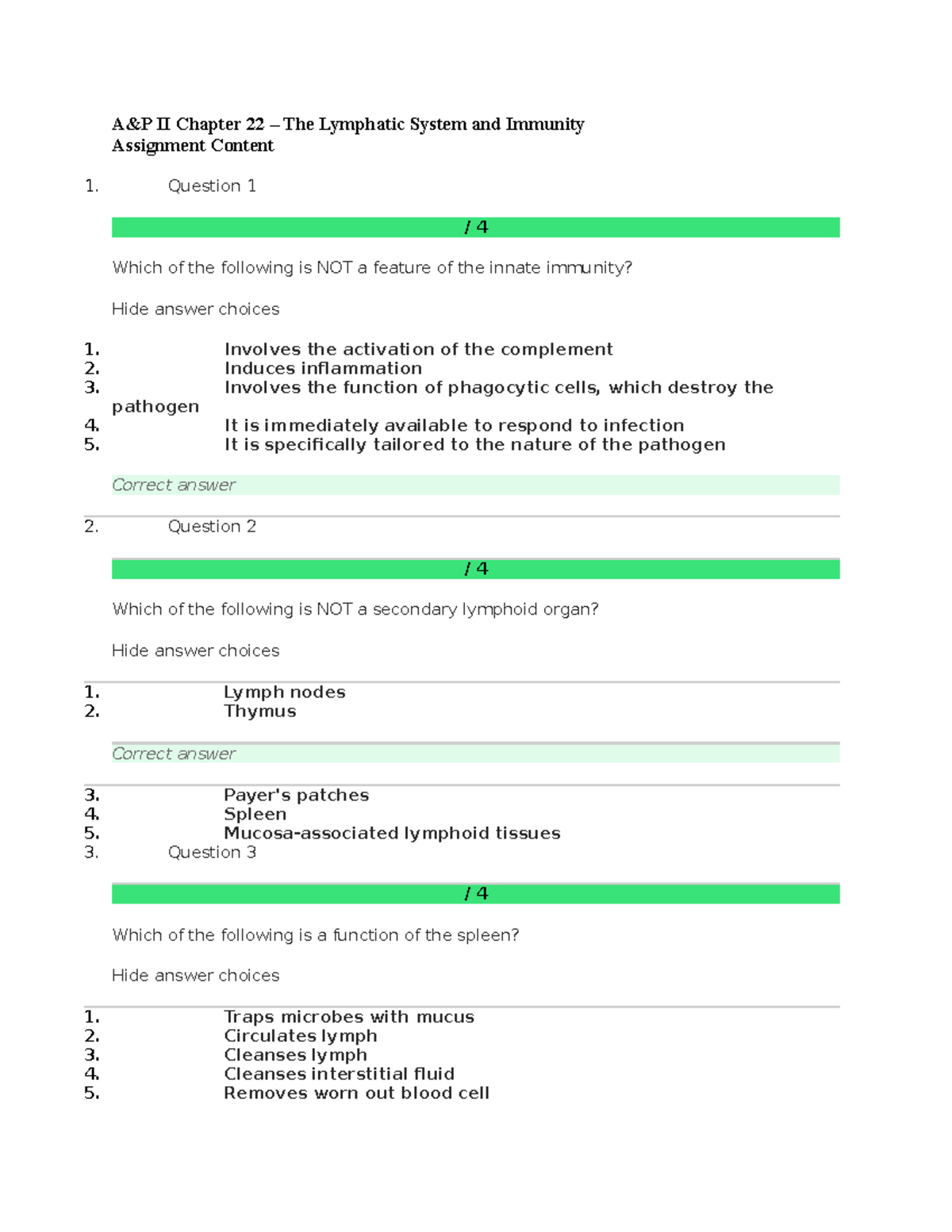 Anatomy And Physiology Weekly Cours Assignment - A&P II Chapter 22 ...