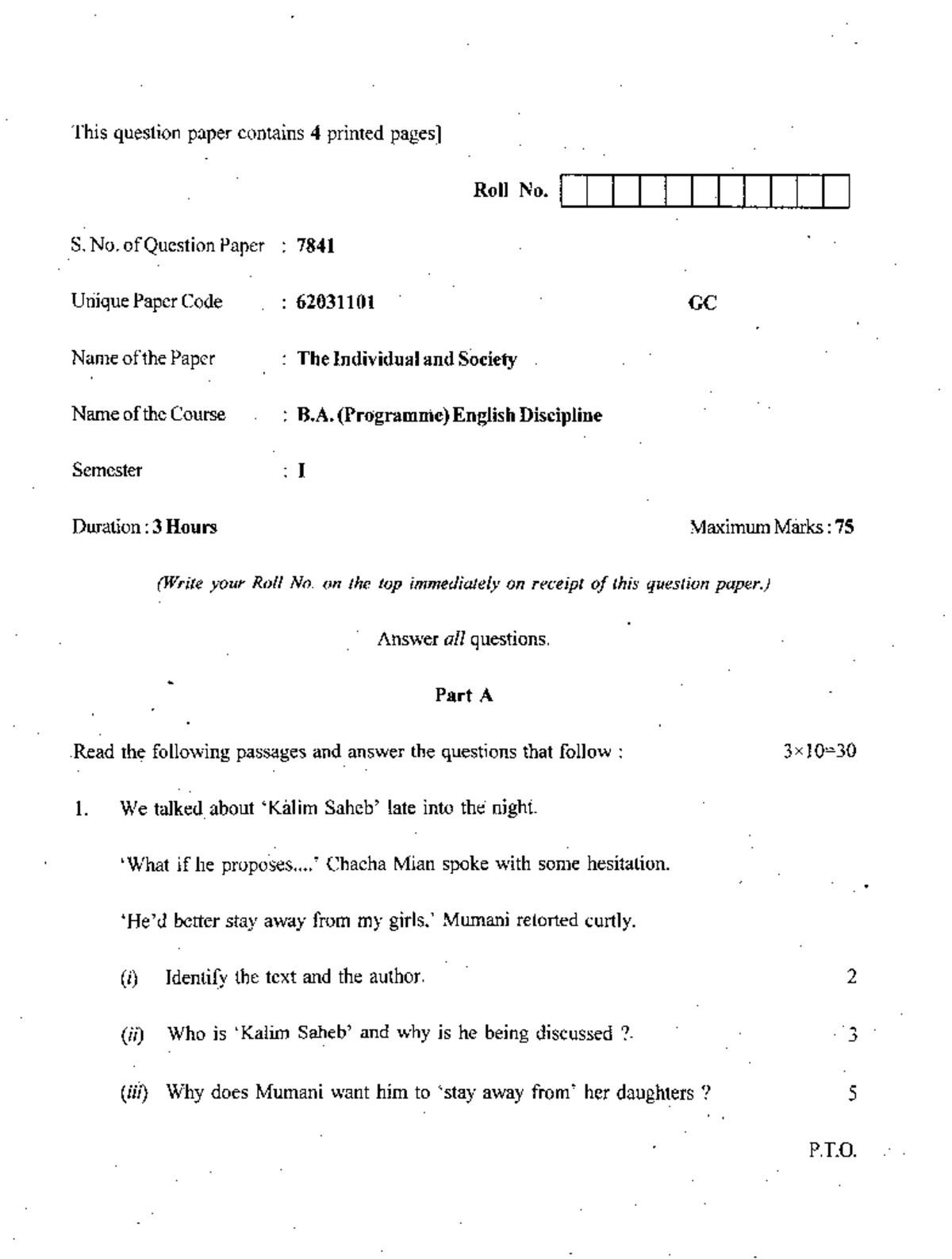 B a programme i english discipline the individual and society 7841