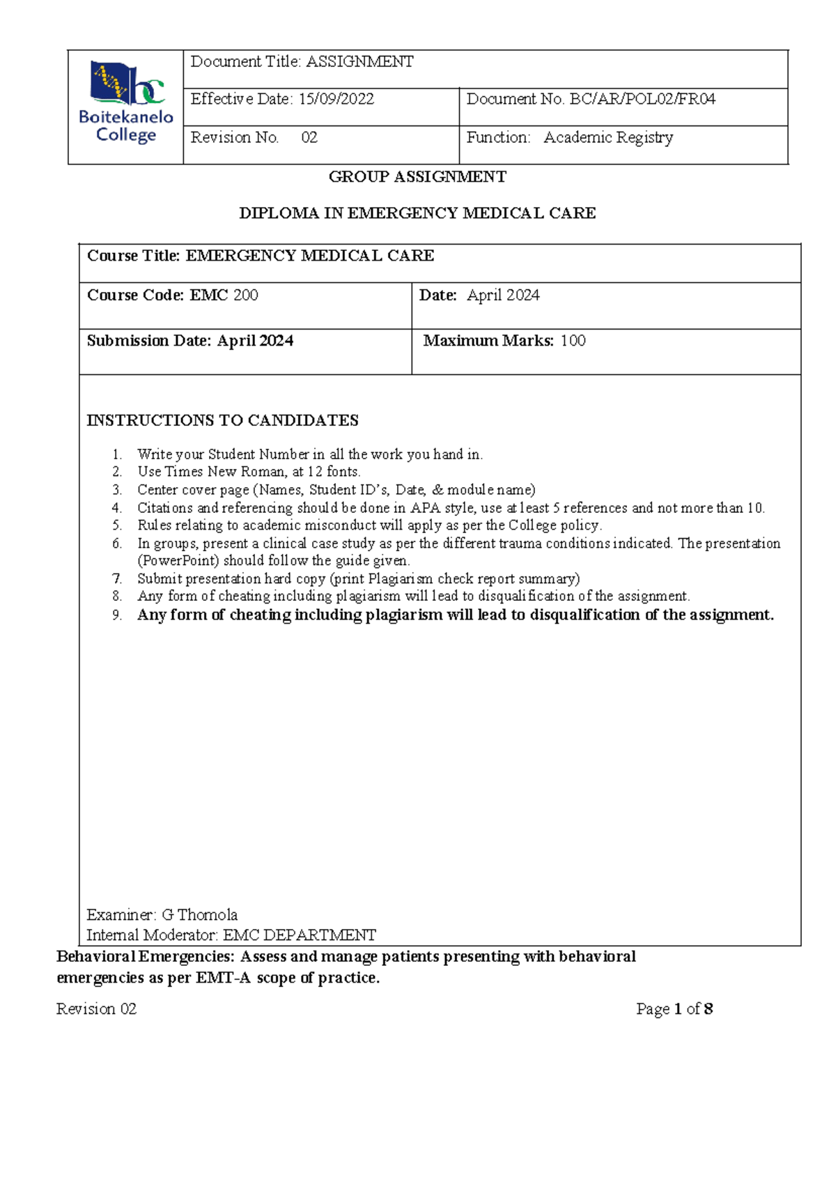 Assessment 2 - full answers and references - GROUP ASSIGNMENT DIPLOMA ...
