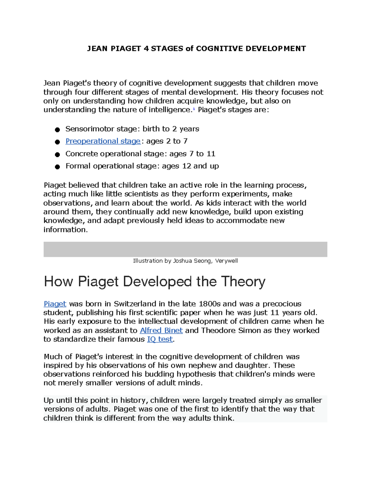 JEAN Piaget 4 Stages OF Cognitive Development - JEAN PIAGET 4 STAGES of ...