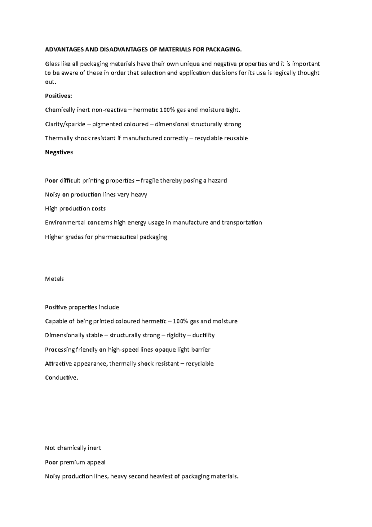 MaTerials advanatages disadvantage ADVANTAGES AND DISADVANTAGES OF