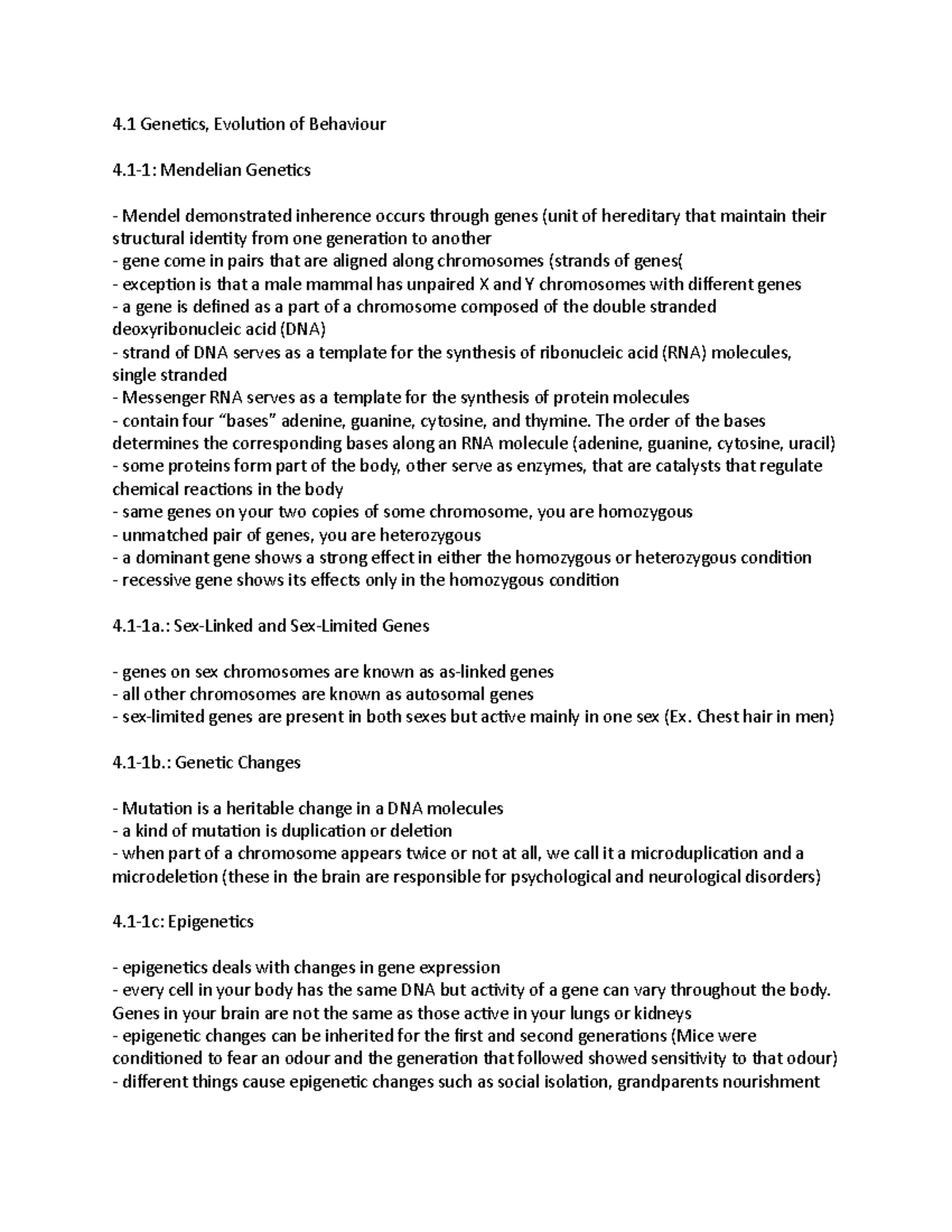 Behaviorual Neuroscienc Chapter 4 - 4 Genetics, Evolution of Behaviour ...